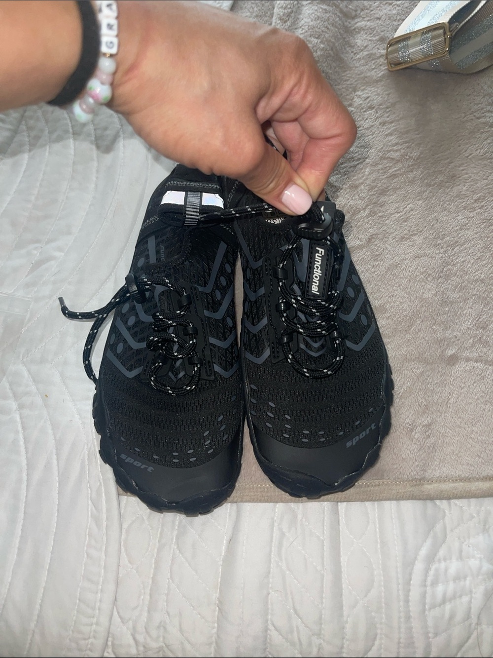 Functional Black Women's Athletic Sneakers - water shoes